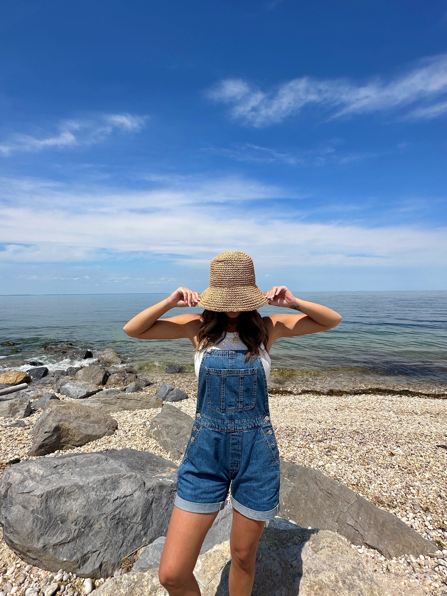 denim overalls, straw hat



#LTKunder50 #LTKstyletip #LTKunder100