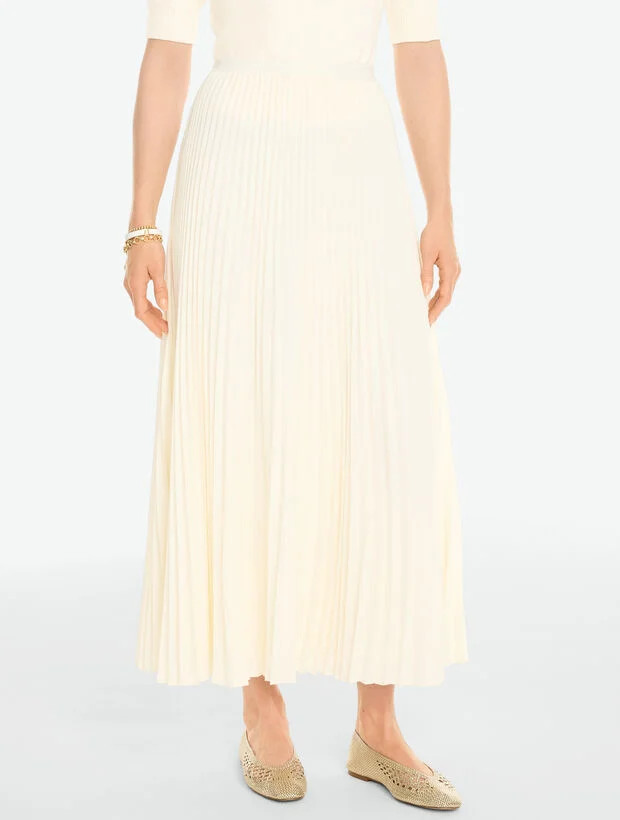 Crepe Pleated Fit & Flare Skirt | Talbots