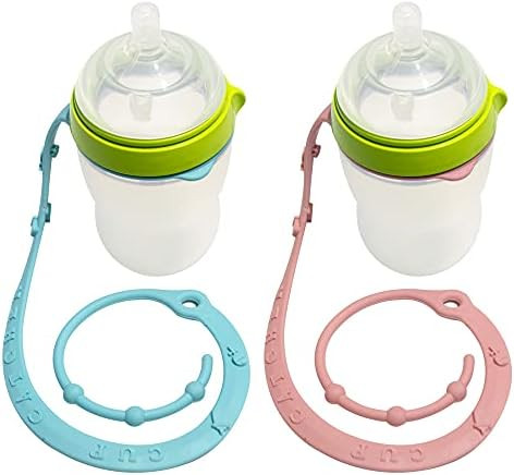 Stroller Water Bottle Strap, 2PK Baby Cup Strap Holder Silicone Sippy Cup Catcher Toy Leash Tether f | Amazon (US)