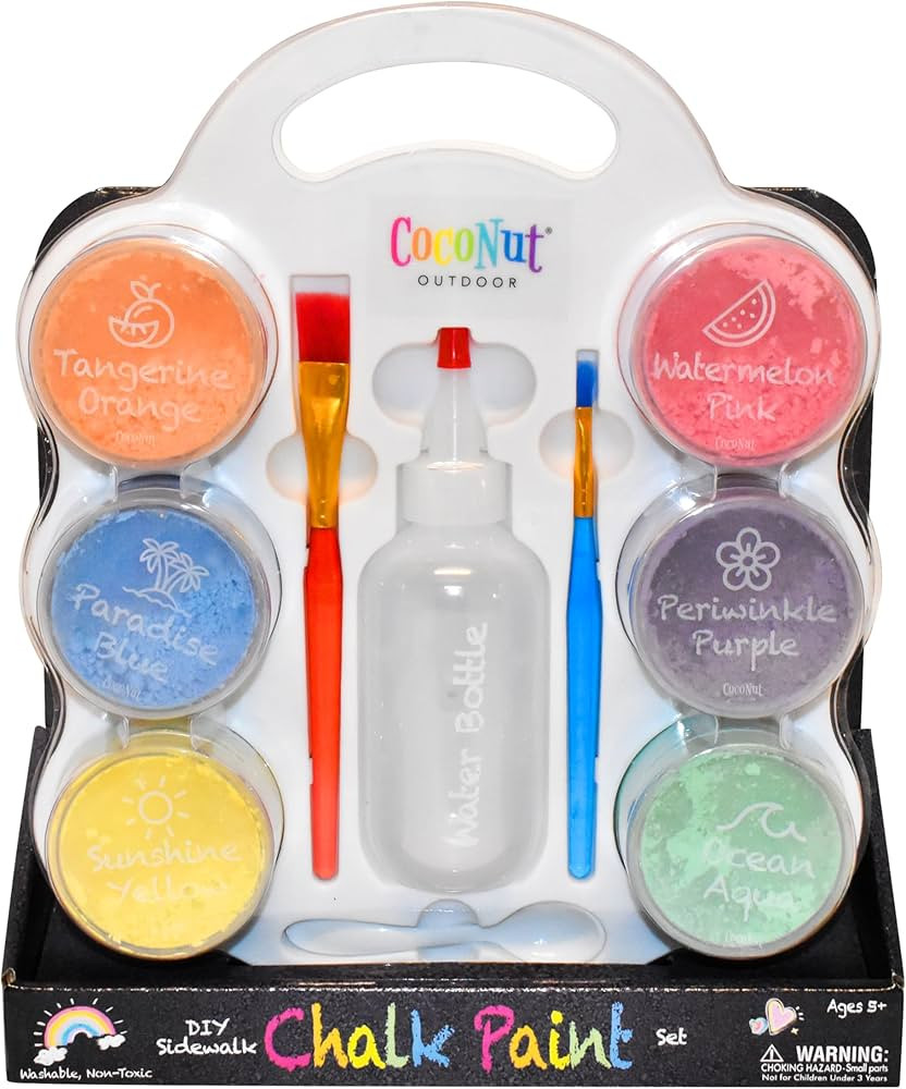 DIY Sidewalk Chalk Paint Set - Non-Toxic, Washable Powdered Chalk - Simply Mix in Water and Use a... | Amazon (US)