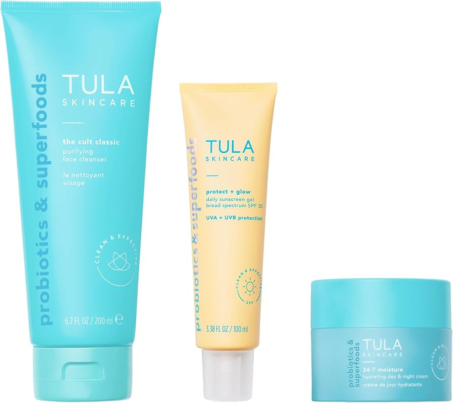 TULA Skin Care Everyday Glow - Best Selling Essentials Set, includes Cult Classic 6.7 oz, Protect... | Amazon (US)
