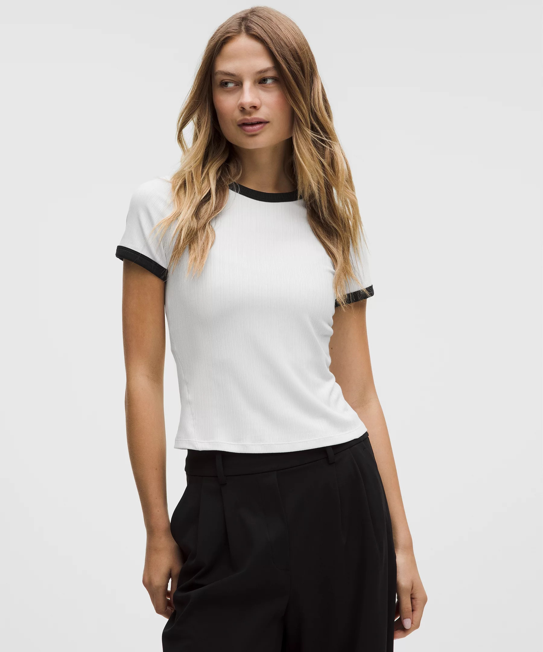 Hold Tight Micro-Rib Straight-Hem T-Shirt | Lululemon (US)