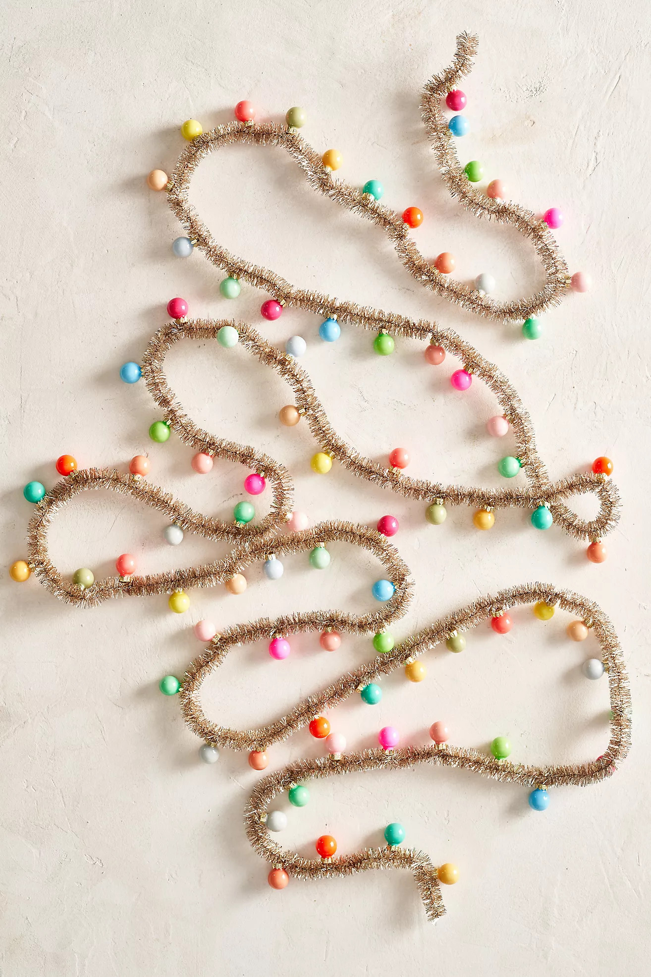 Good Cheer Bauble Ornament Tinsel Garland | Anthropologie (US)