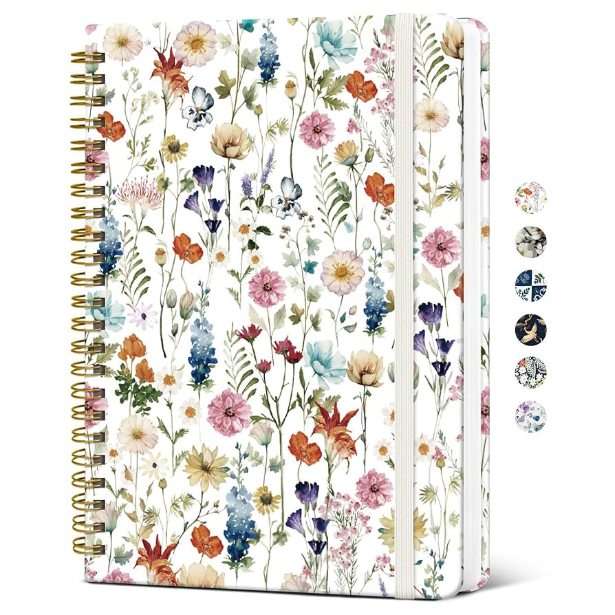 Spiral Journal Notebook for Women, Pretty Hardcover Lined Notebook for Work & Note Taking, Aesthe... | Amazon (US)