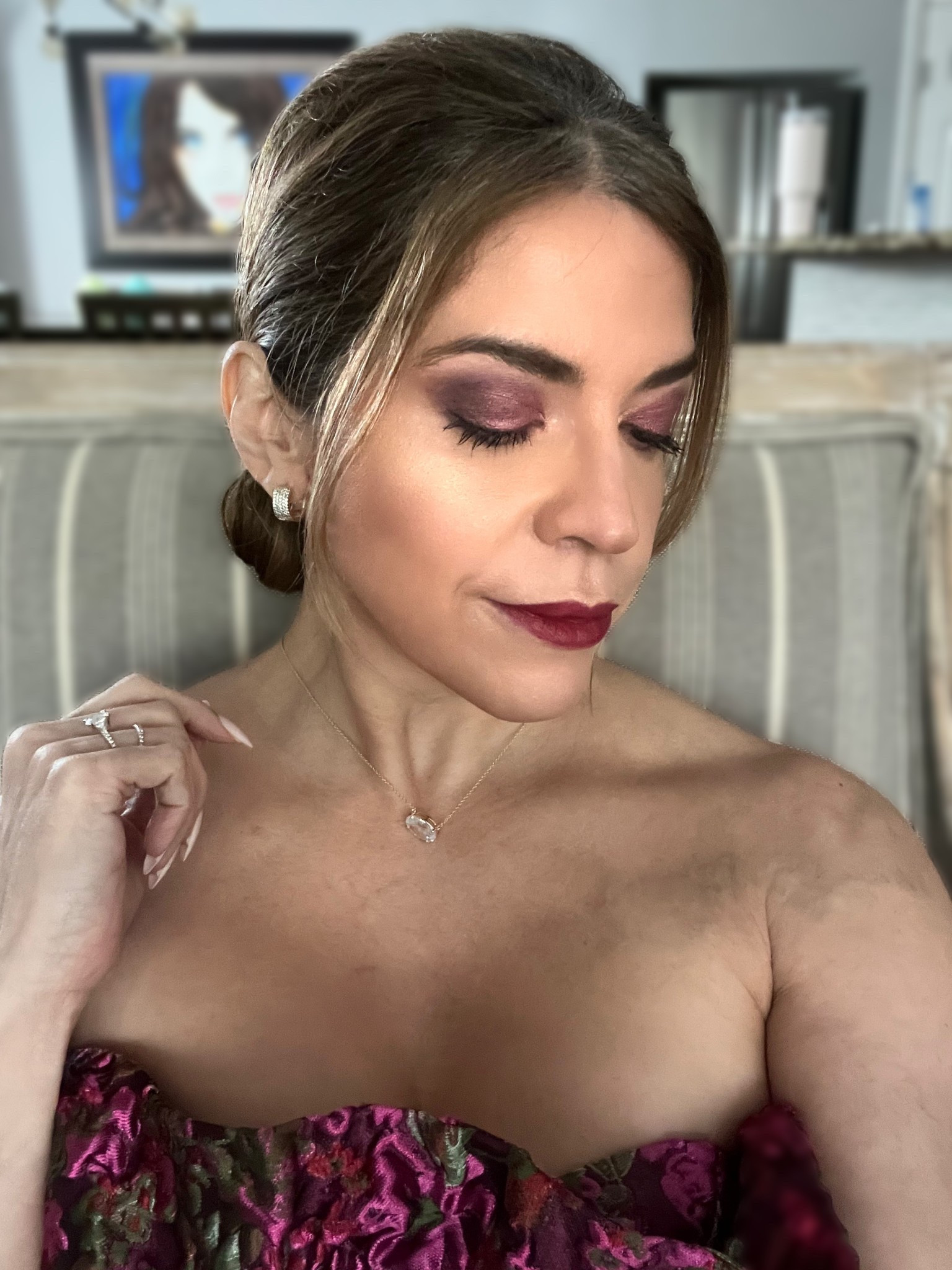 Im in no way a makeup artist but I do the best I can with what I have. These purple and pink tones shades were the perfect complement for my floral dress. I love a good lip and delicate rosy cheeks too!
Eye shadow - Anastacia BH
Lip - Mac, Diva
Cheeks - Nars, orgasm
Shimmer - Dibbs Beauty
Bronzer/Mascara - Tarte

#LTKdayinmylife #LTKgrwm #LTKootd