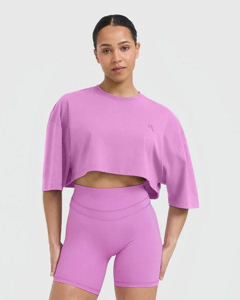 Classic Relaxed Crop Lightweight T-Shirt 
 Orchid Purple | Oner Active (UK / US)