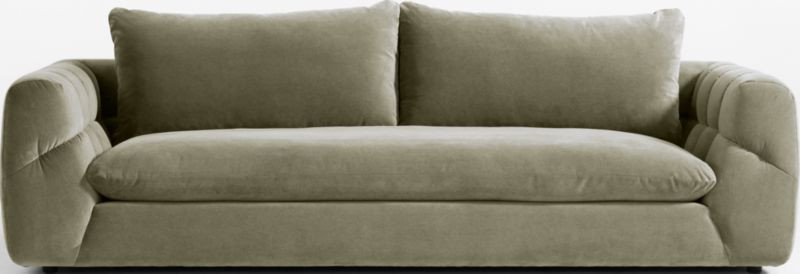 Cambria Pearl Boucle Deep-Seat Sofa with Tufted Arms 96" + Reviews | Crate & Barrel | Crate & Barrel