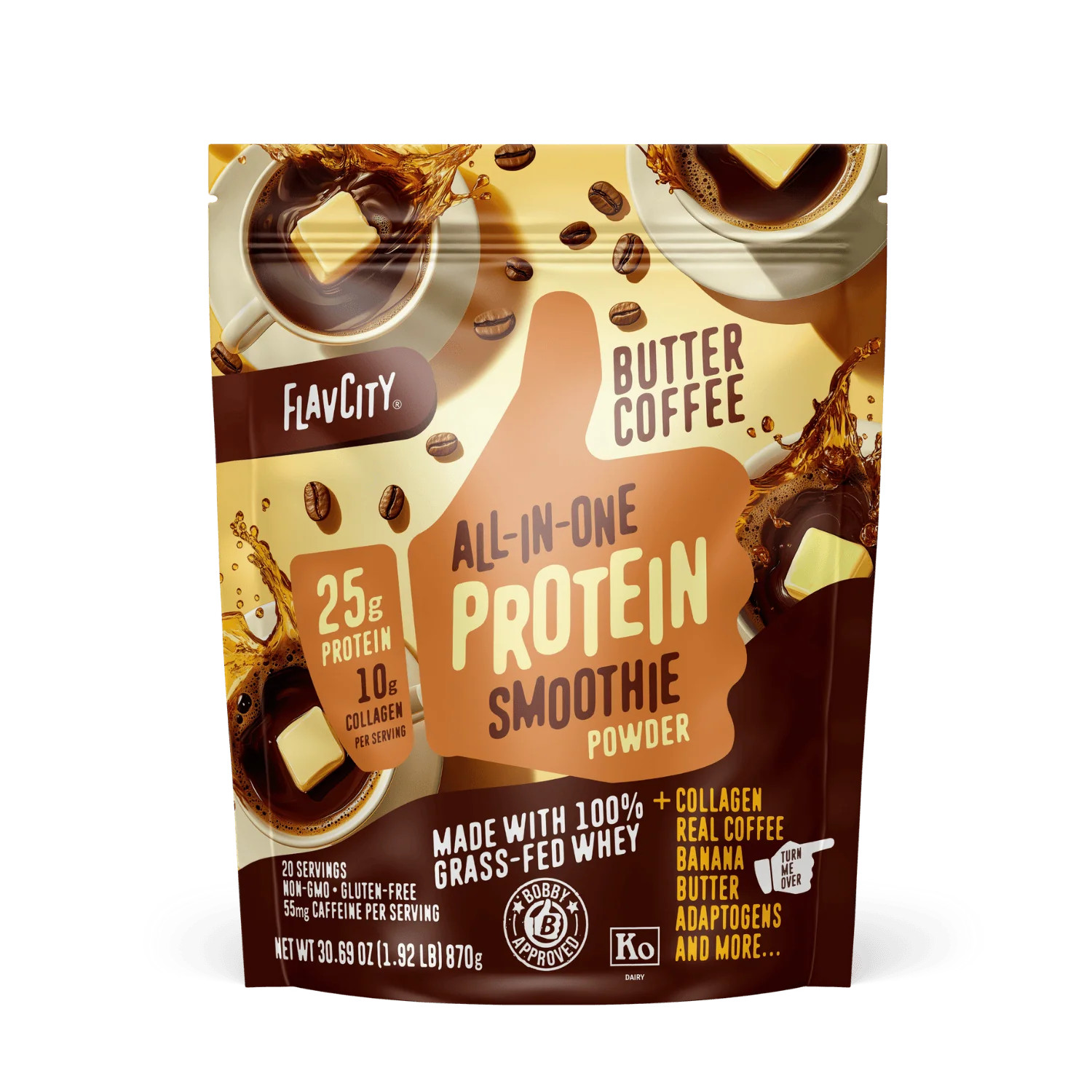 Butter Coffee Protein Smoothie Whey Protein Powder | FlavCity | FlavCity