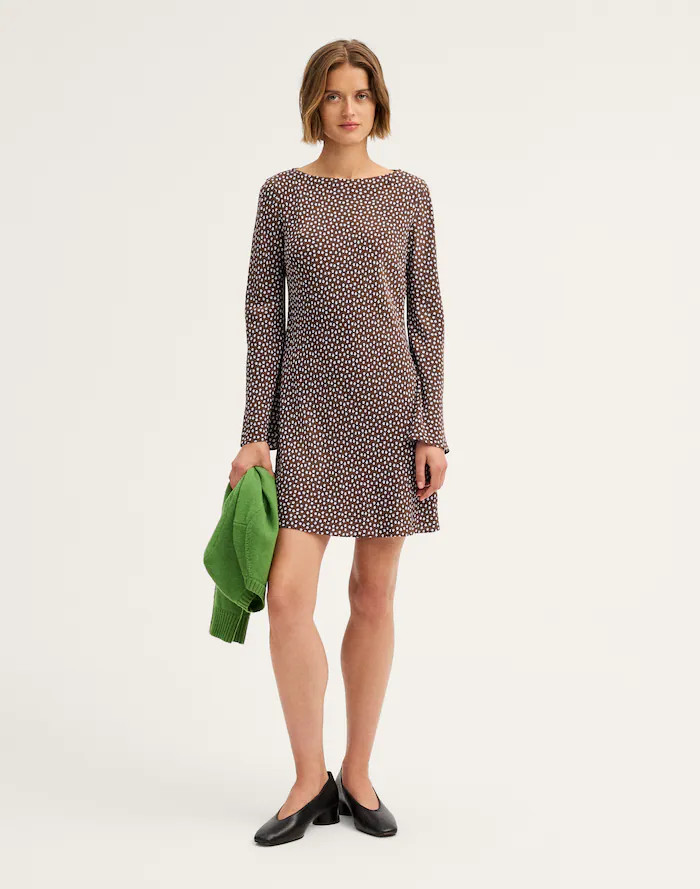 Long-Sleeve Boatneck Mini Dress | Madewell