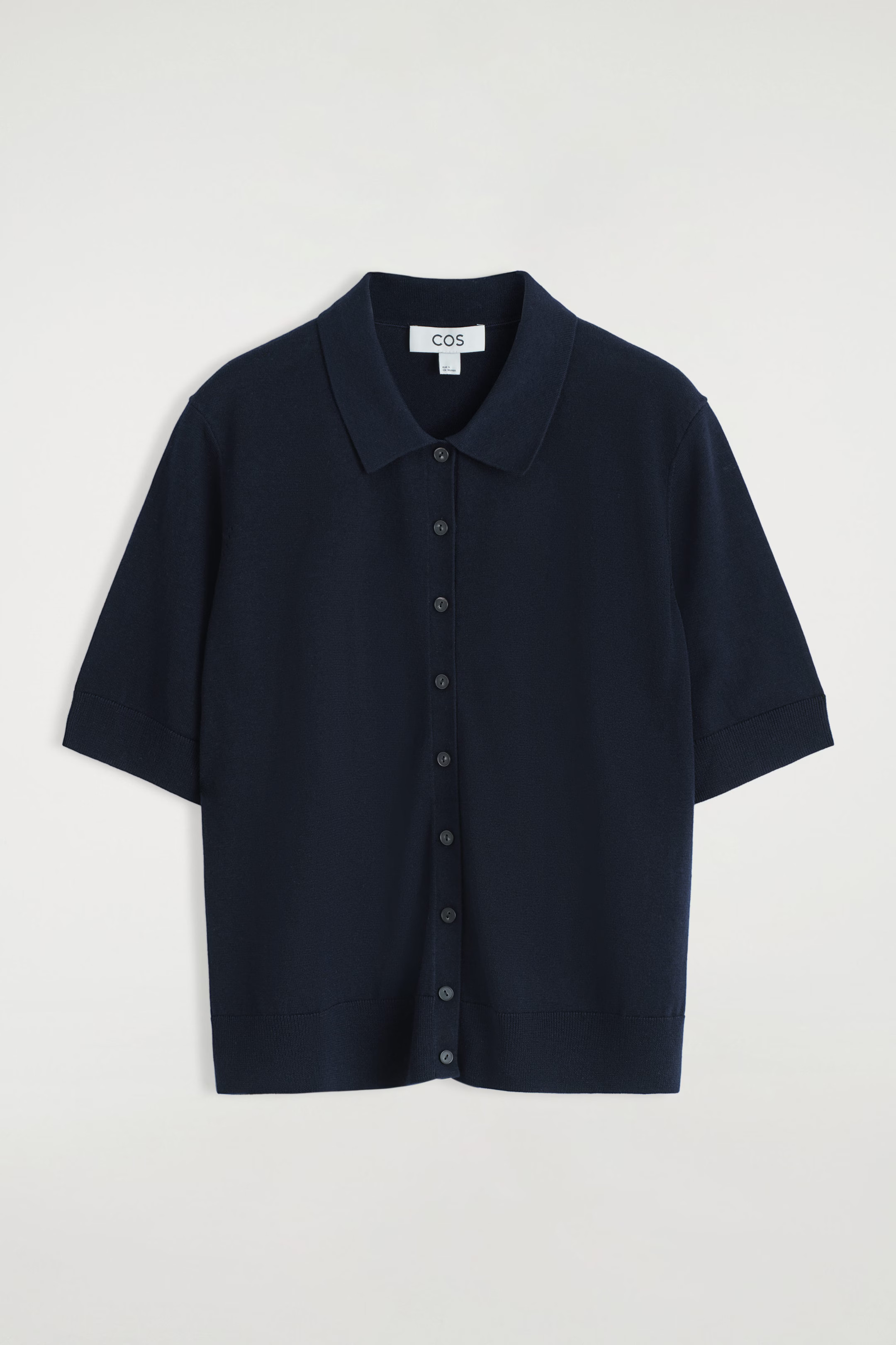 MERINO WOOL-BLEND POLO CARDIGAN - NAVY | COS | COS UK