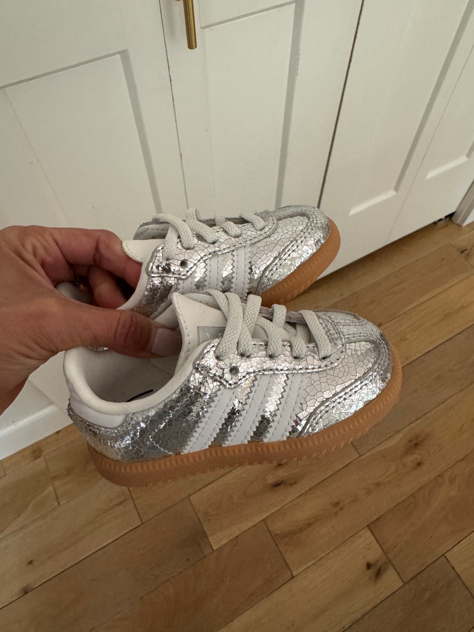 Baby adidas. Metallic silver adidas. Perfect neutral and also darling for the holidays coming 

#LTKGiftGuide #LTKBaby #LTKFindsUnder50