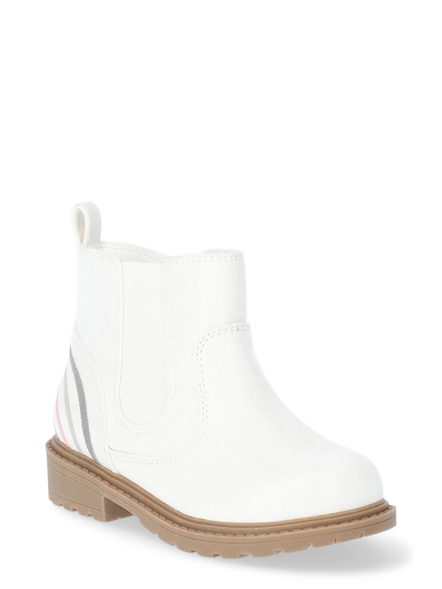 Wonder Nation Toddler Girls Rainbow Embroidered Chelsea Booties | Walmart (US)