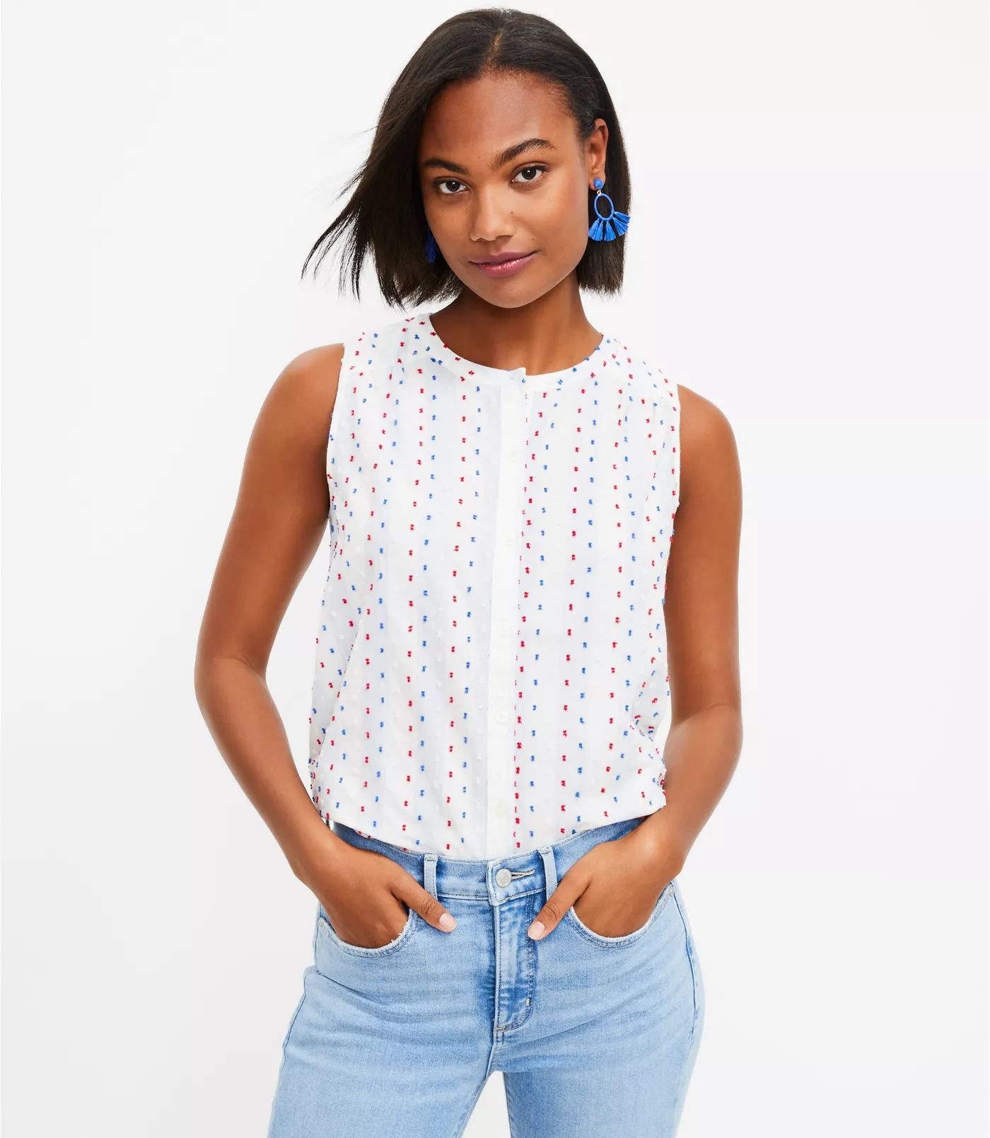 Clip Sleeveless Shirt | LOFT