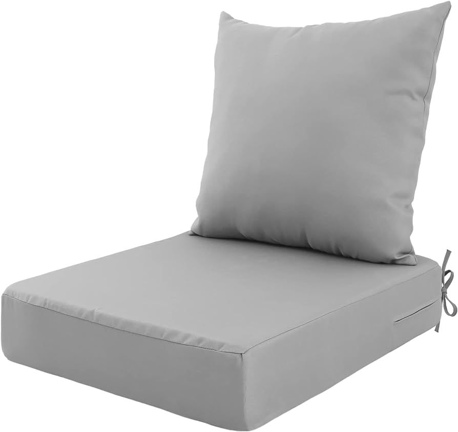idee-home Deep Seat Patio Cushions, 24x24 Outdoor Cushions, Replacement Cushions Back Cushion, Ou... | Amazon (US)