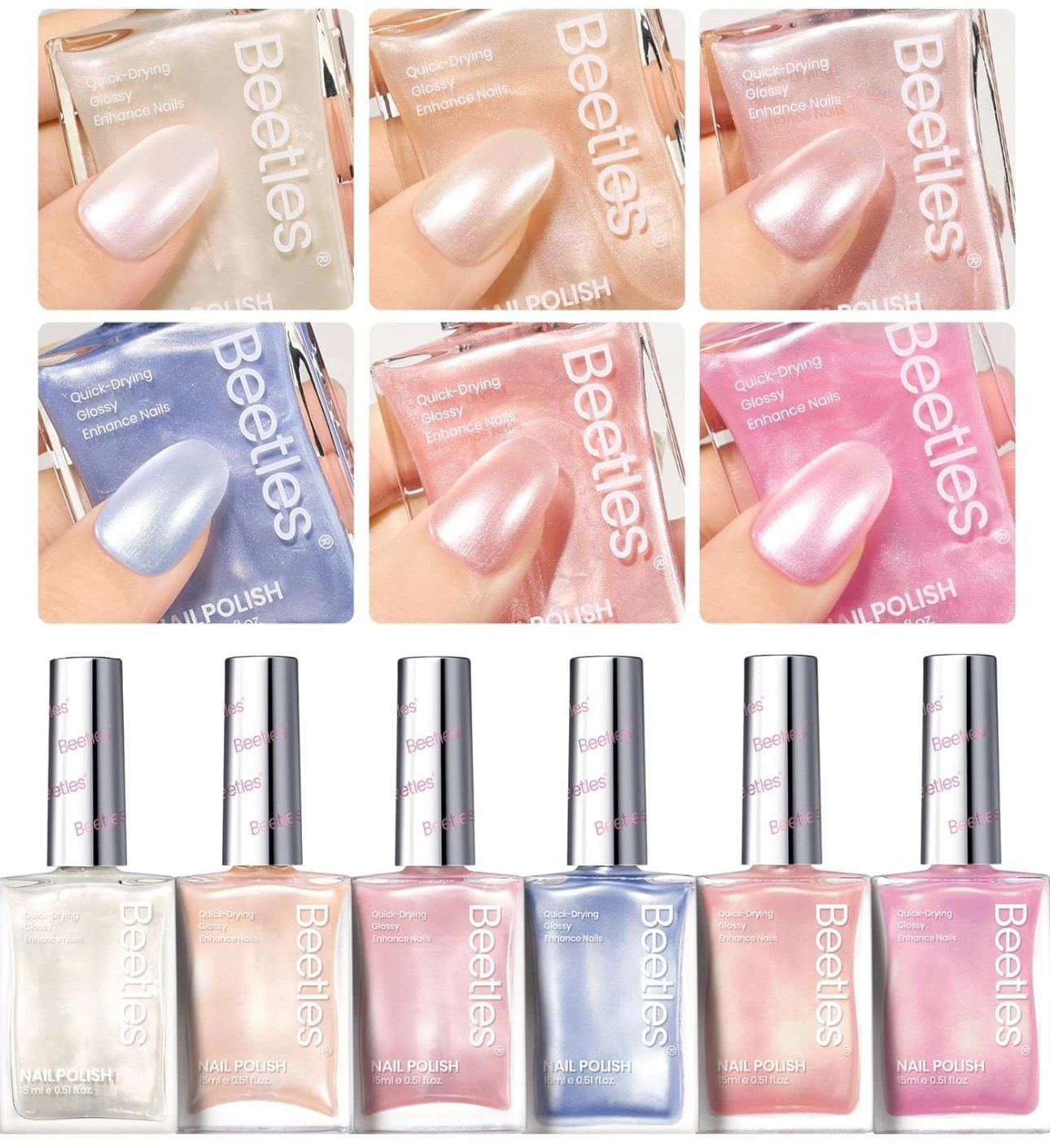 29% off 🎉

Beetles Pearl Nail Polish Set 6 Colors 15 ML Quick-drying Shimmer Glitter Pearl White Pink Blue Mermaid Nail Polish Kit, Spring Pastel Iridescent DIY Manicure Gift for Women
200+ bought in past month

#LTKSaleAlert #LTKBeauty
