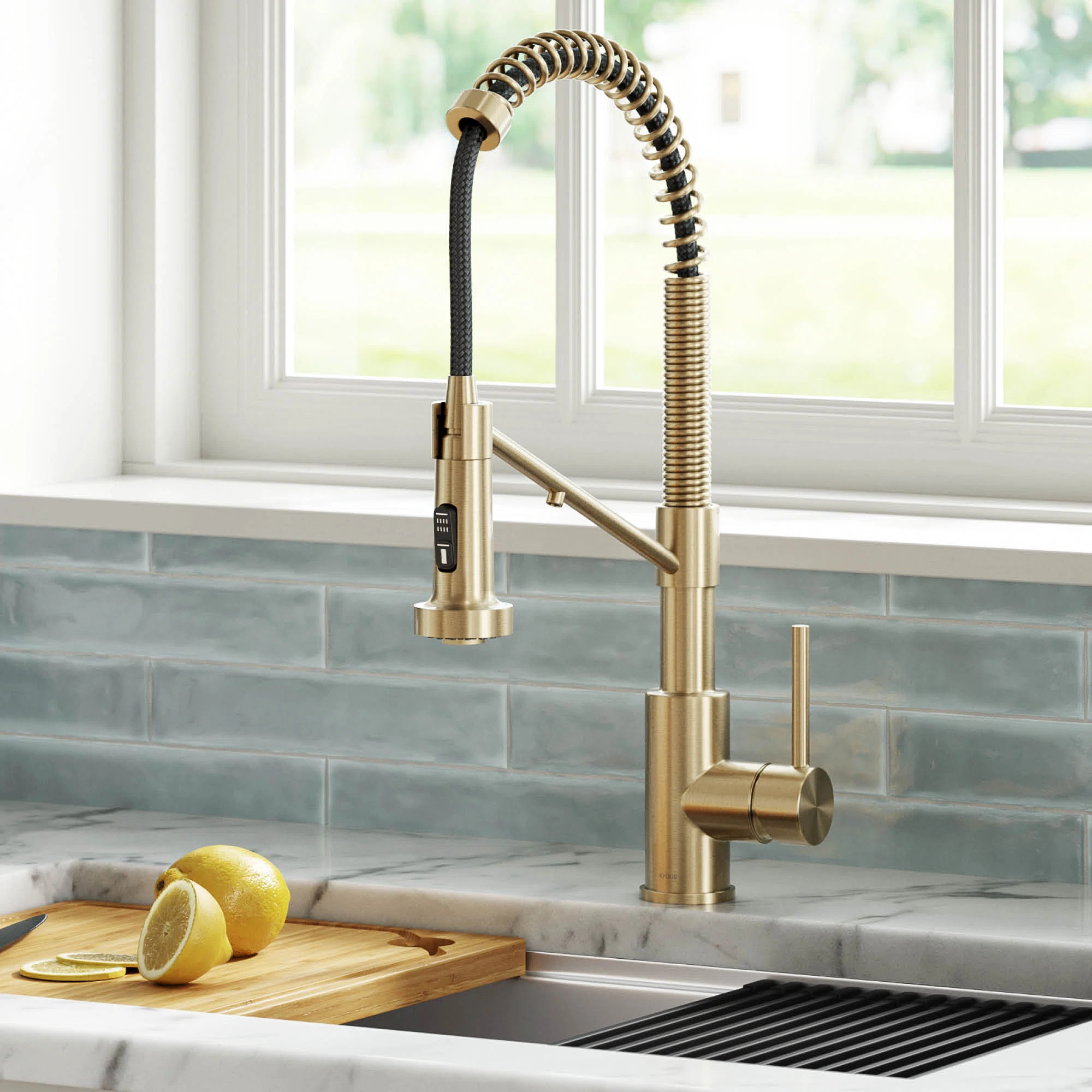 KRAUS Bolden 2-in-1 Commercial Style Pull-Down Single Handle Water Filter Kitchen Faucet for Reve... | Wayfair North America