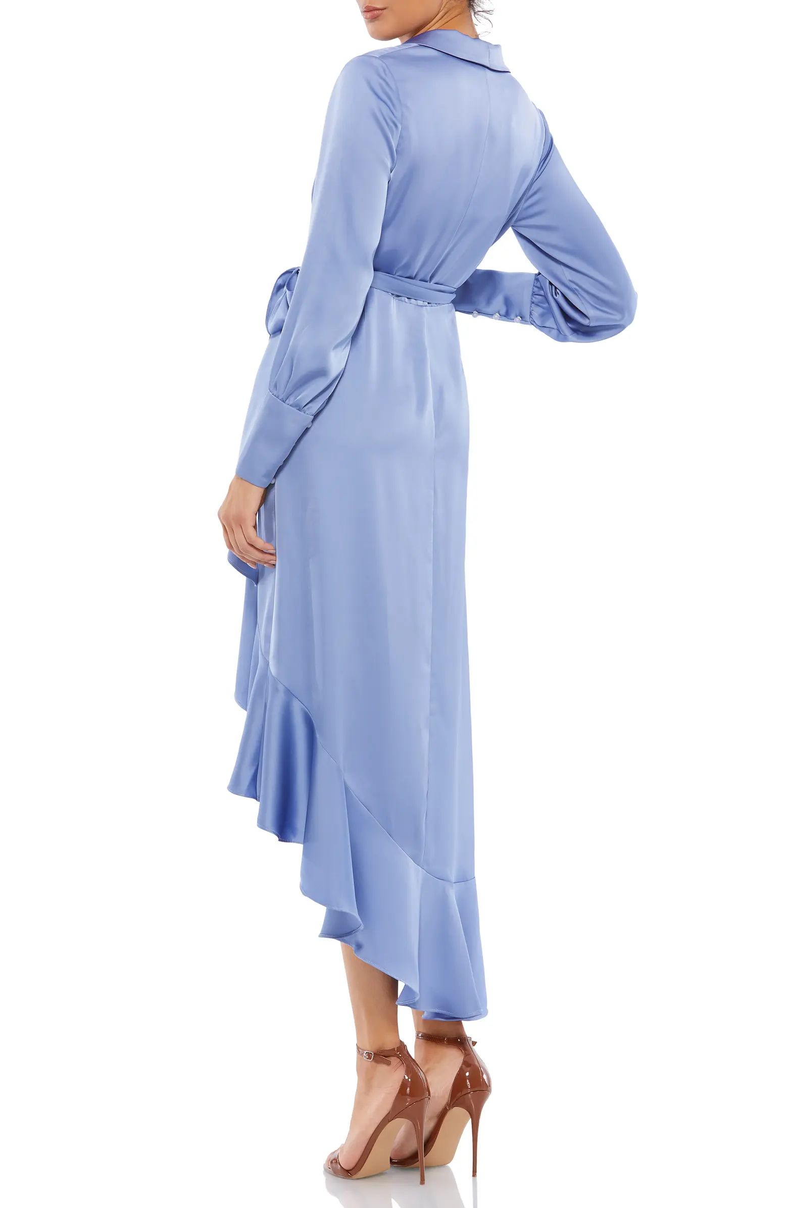 Ieena for Mac Duggal Ruffle Long Sleeve Faux Wrap Dress | Nordstrom | Nordstrom