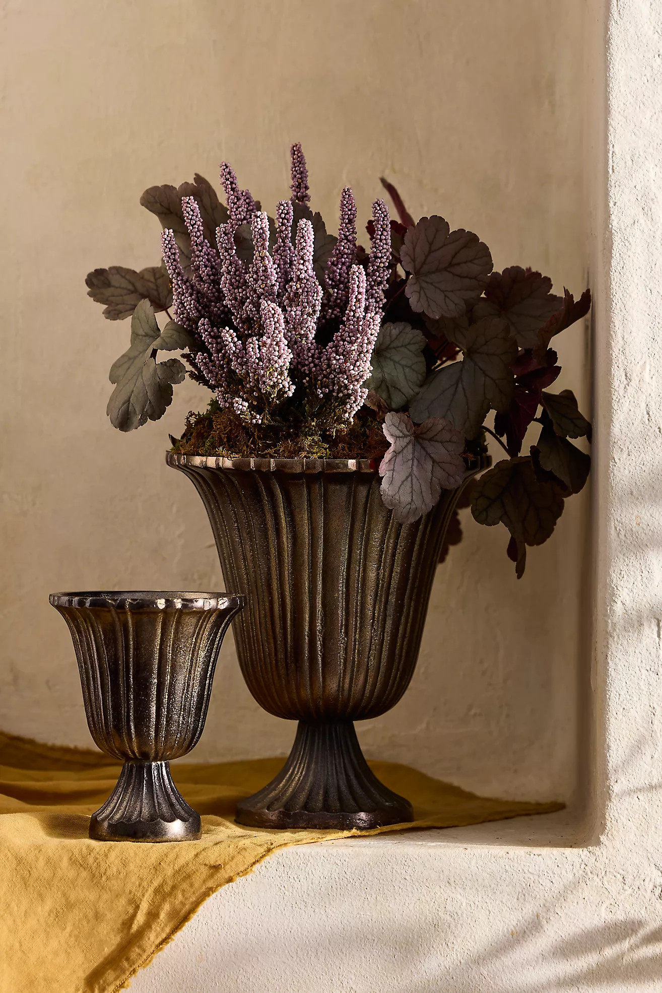 Fluted Metal Urn Planter | Anthropologie (US)