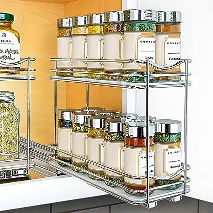 LYNK PROFESSIONAL® Pull Out Spice Rack Organizer for Cabinet - Lifetime Limited Warranty - Slide... | Amazon (US)