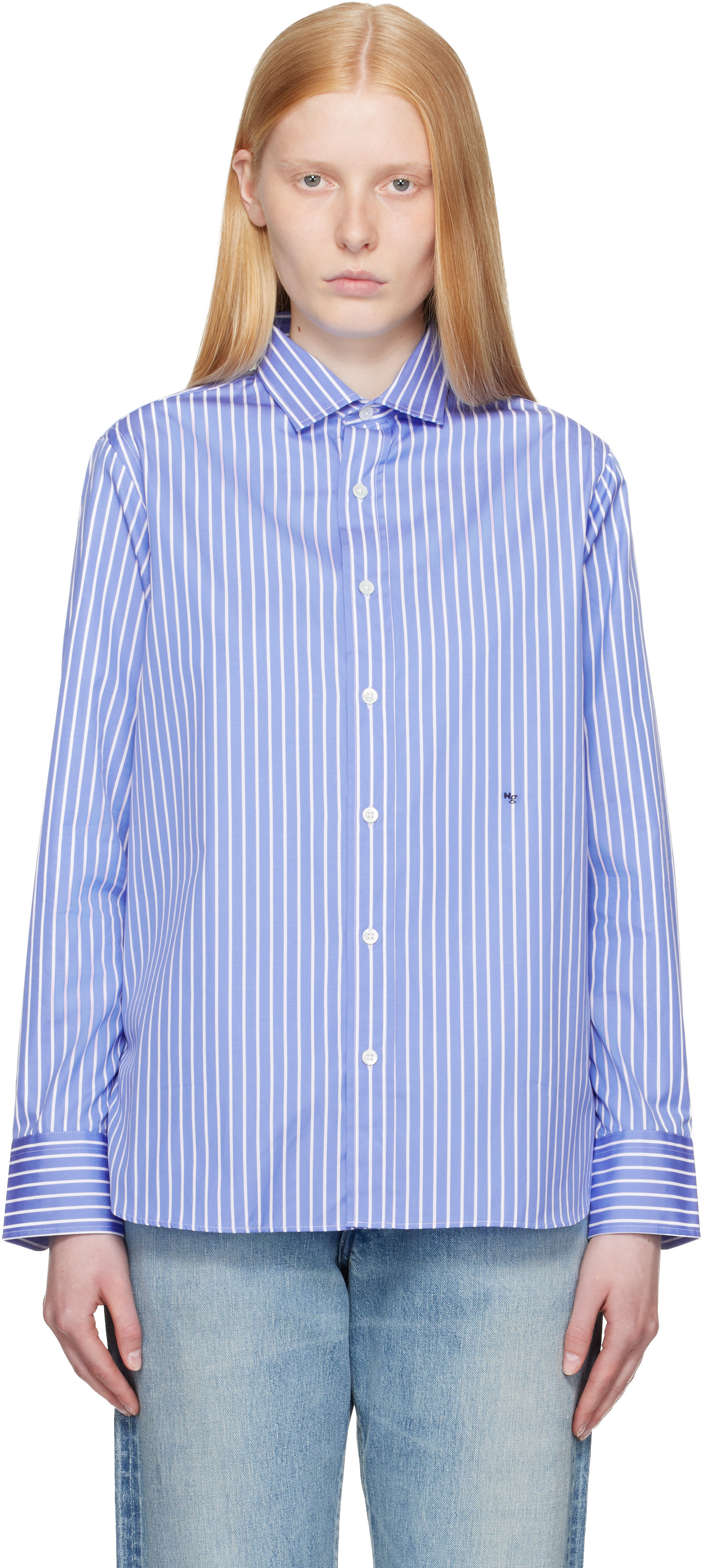 HommeGirls Blue Classic Stripe Shirt | SSENSE