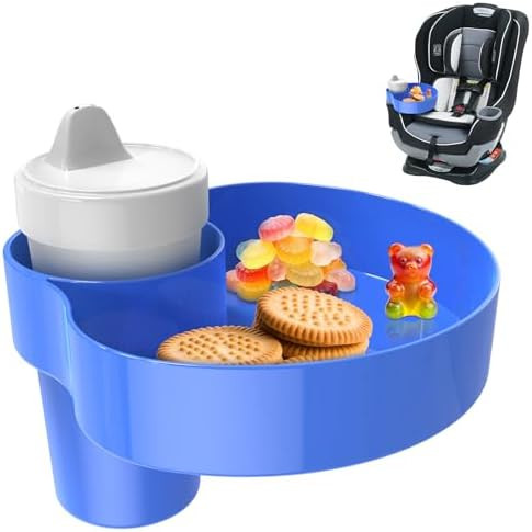 Kids Car Seat Cup Holder Snack Tray - Toddler Travel Essentials for Mess-Free Snacking on Road Tr... | Amazon (US)
