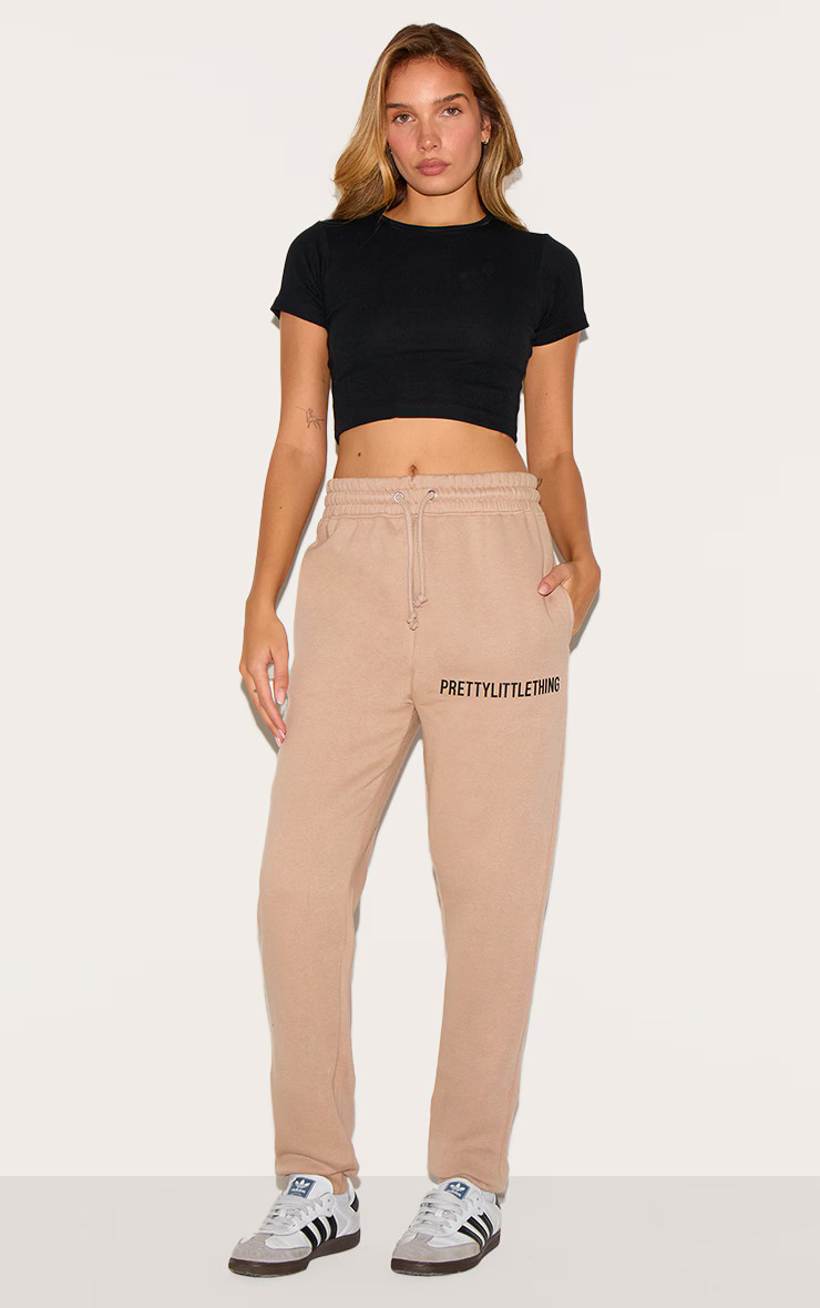 PRETTYLITTLETHING Mocha Cuffed High Waisted Sweatpants | PrettyLittleThing US