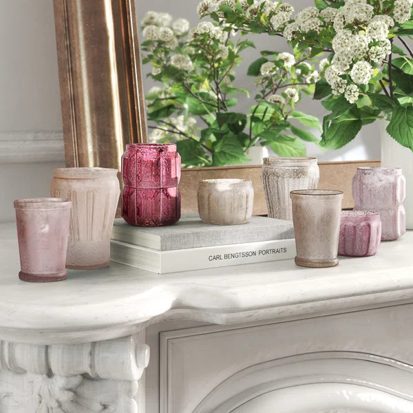 12 South 8 Piece Small Mercury Glass Tabletop Votive Holder Set | Wayfair North America