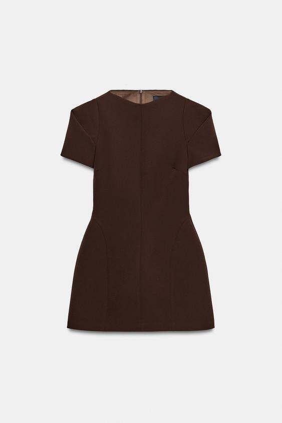 Zara - Pleated Sleeve Mini Dress - Oyster-White - Xl - Woman | Zara UK