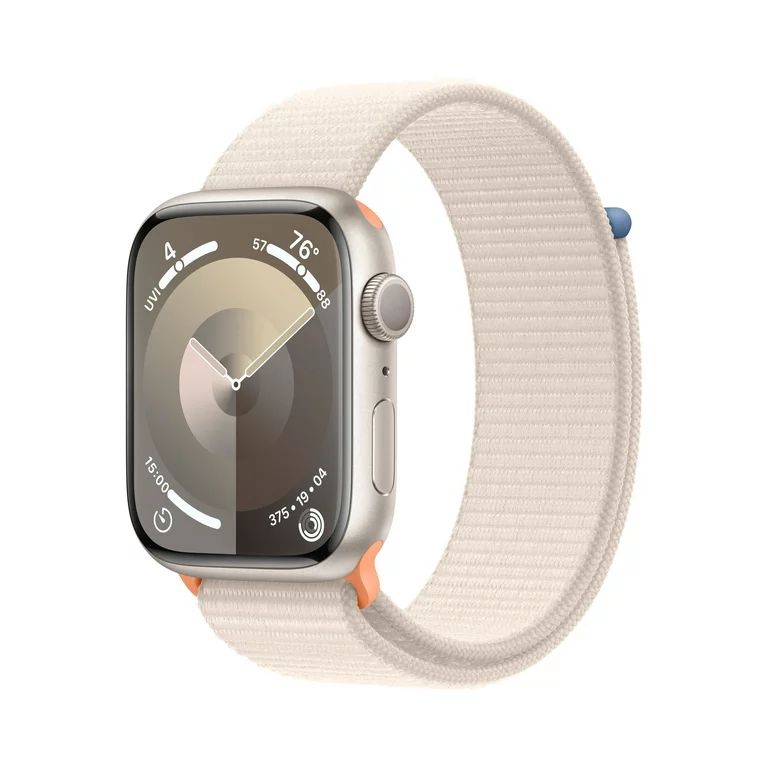 Apple Watch Series 9 GPS 45mm Starlight Aluminum Case with Starlight Sport Loop | Walmart (US)