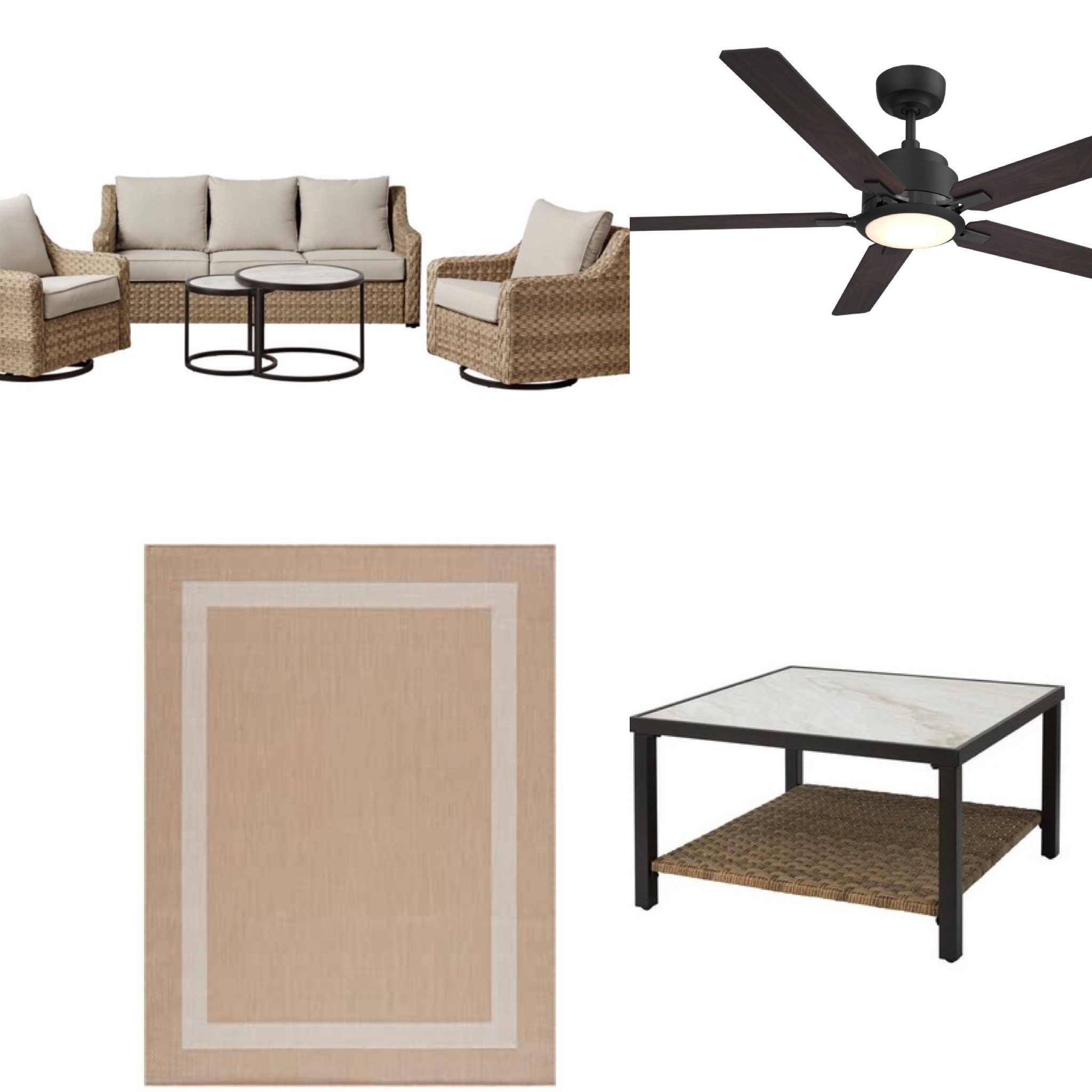 Neutral patio furniture  SALE
Rattan
Wicker
Walmart finds
Tan
Fan
Brown
Jute rug
Amazon
Coffee table
Better homes and garden

#LTKFind #LTKhome #LTKsalealert