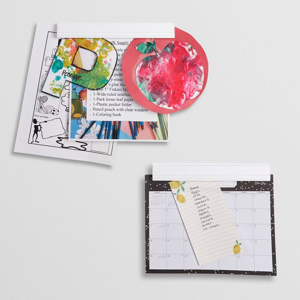 RiverRidge Kids' 2pc Magnetic Art Display Bar, Changeable Artwork Display or Picture Frame White:... | Target