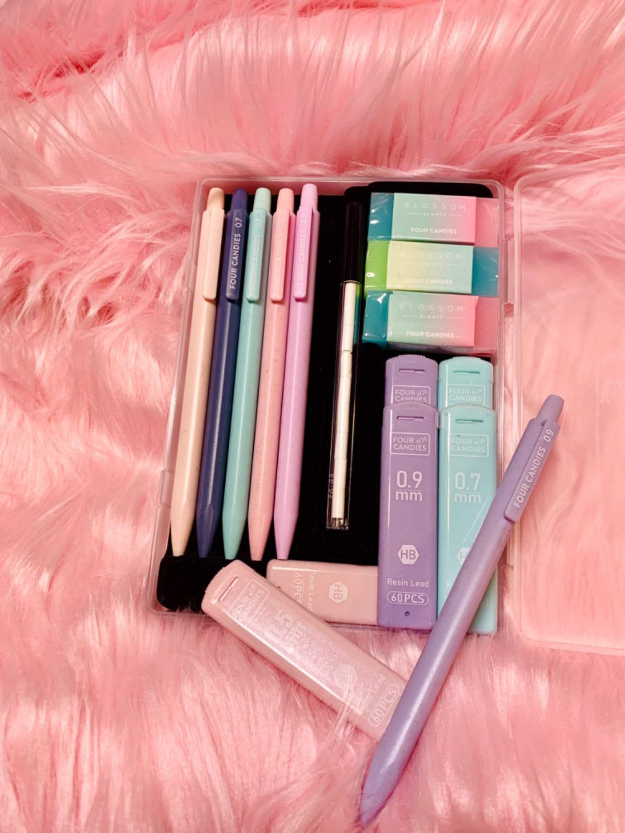 Four Candies Cute Mechanical Pencil Set, 6PCS Pastel Mechanical Pencils 0.5 & 0.7mm with 360PCS H... | Amazon (US)