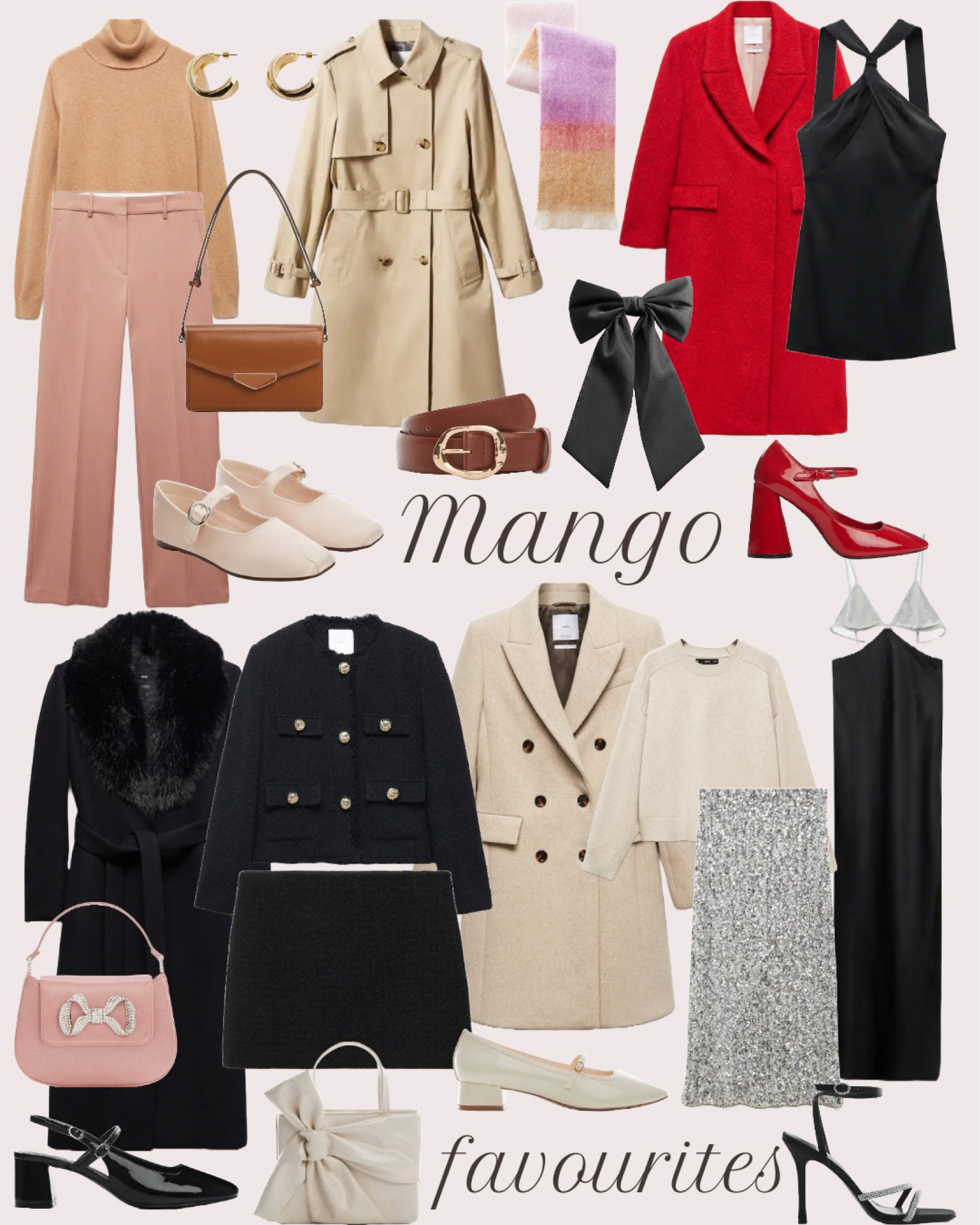 My top favourites from Mango! I already bought the pink bow bag and is so cute! It’s small though, it’s only for a night out or special occasion that you don’t need to carry much with you.
You can find more Mango favourites on my profile with gift ideas for him and her!