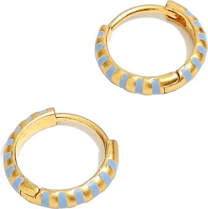 Madewell Enamel Stripe Huggie Hoop Earrings | Nordstrom | Nordstrom