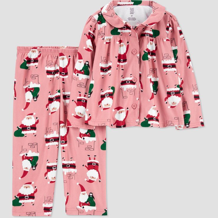 Carter's Just One You® Toddler Girls' Santa Coat Pajama Set - Pink | Target
