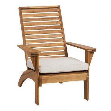 Acacia Wood Kapari Outdoor Chair with Cushion | World Market