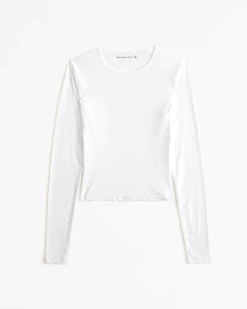 Soft Matte Seamless Long-Sleeve Cropped Crew Top | Abercrombie & Fitch (US)