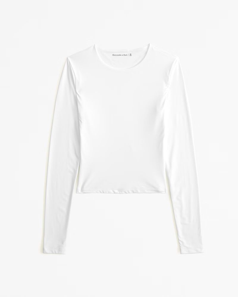 Soft Matte Seamless Long-Sleeve Cropped Crew Top | Abercrombie & Fitch (US)