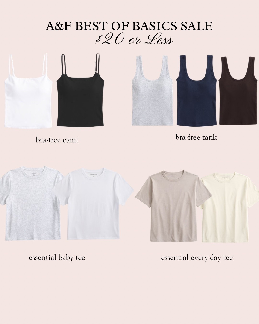the best basics from Abercrombie up to 40% off!

bra free tank, bra free cami, basic tee, basic tshirt, capsule wardrobe

#LTKSaleAlert