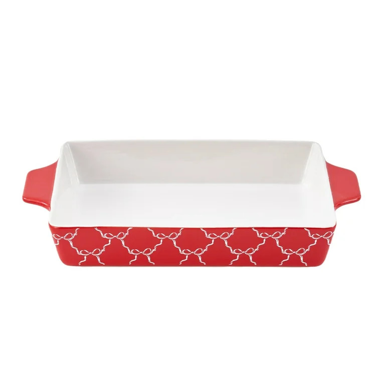 Holiday Time 9" x 13" Bow Stoneware Bake & Serve Dish, Bakeware | Walmart (US)