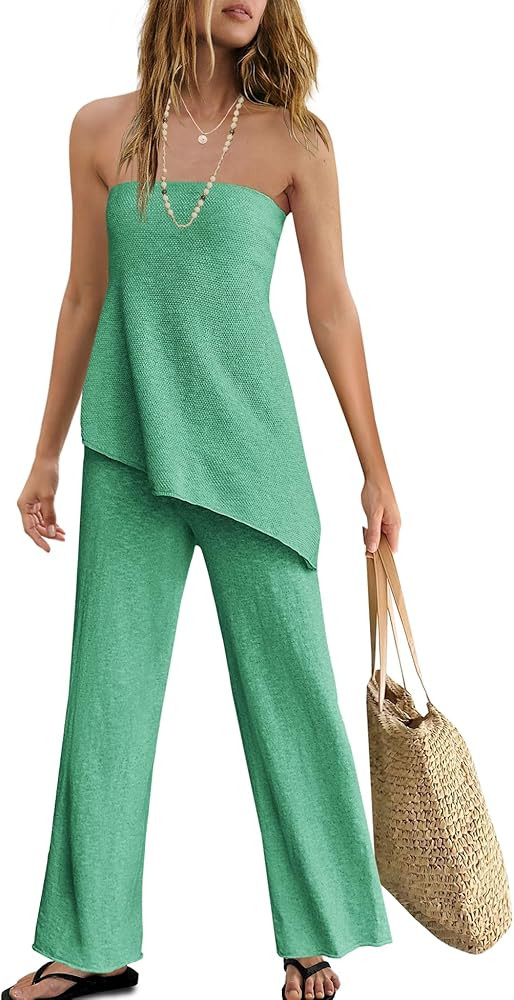 Amazon.com: Panadila Womens Off Shoulder Sweater Set 2 Piece Outfits Summer Vacation Knit Matchin... | Amazon (US)