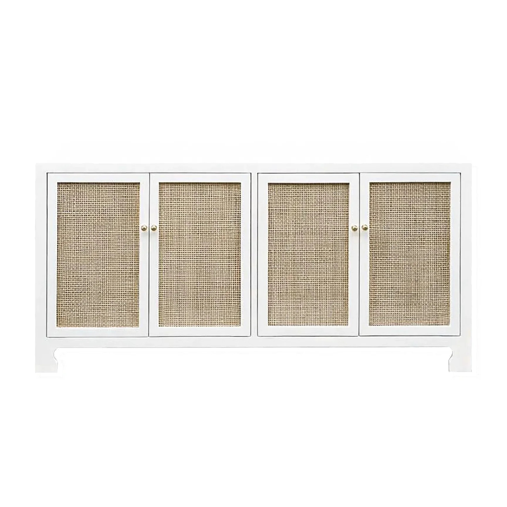 Harbor Cane Sideboard - White | Coastal Bleu