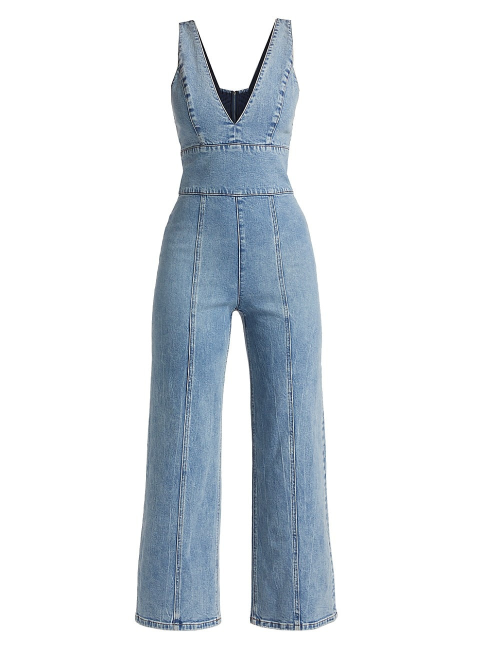 Women's Sandra Denim V-Neck Jumpsuit - Sullivan Vintage Blue - Size 30 | Saks Fifth Avenue