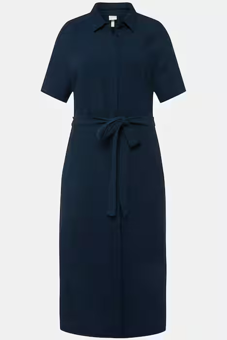 Eco Cotton Button Front Short Sleeve Dress | Ulla Popken - US