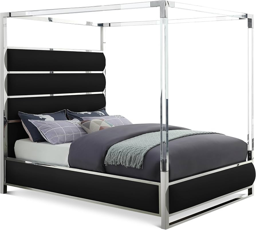 Meridian Furniture Encore Collection Modern | Contemporary Faux Leather Upholstered, Acrylic and ... | Amazon (US)