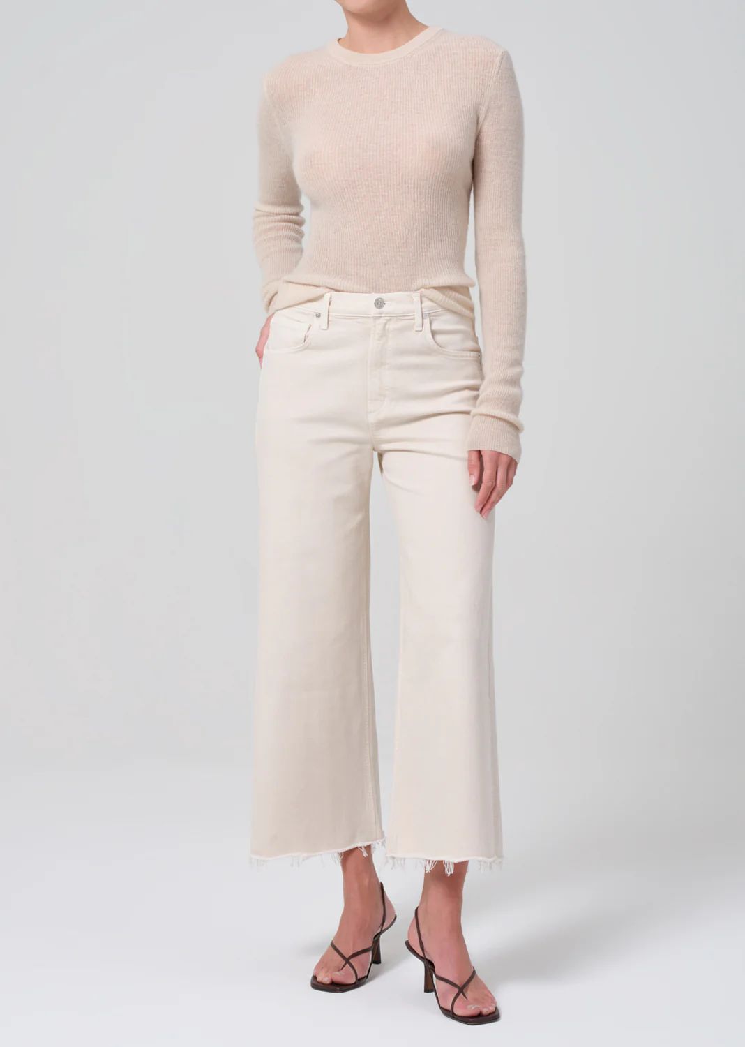 Lyra Wide Leg Crop in Almondette | Citizens of Humanity