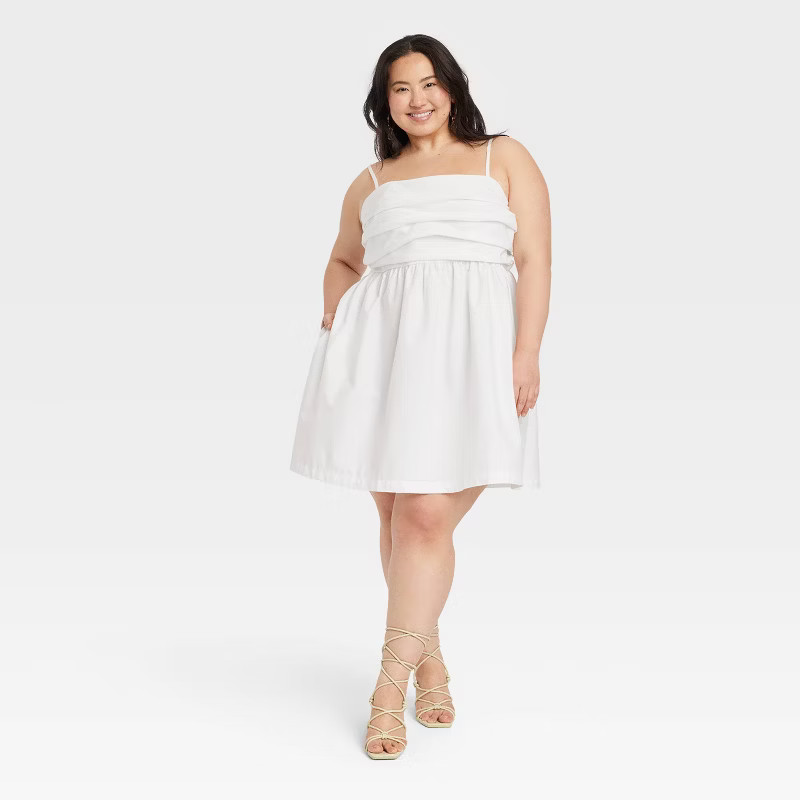 Women's Ruched Mini Babydoll Dress - A New Day™ | Target