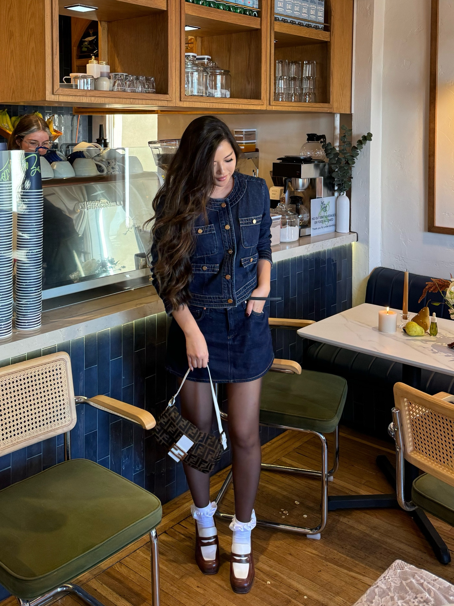 Denim jacket runs a little big - sleeves are long (got a size small), denim skirt also runs a little big in the waist (got a size 24), shoes also run a 1/2 size big (got a 6.5 and it’s a little loose) 

#LTKStyleTip #LTKShoeCrush #LTKWorkwear