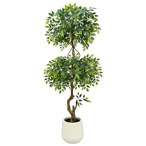 Joyplants 7FT Faux Plants Indoor Large Fake Ficus Tree for Home Decor | Amazon (US)