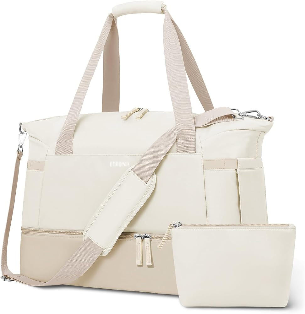 Gym Bag for Women, Personal Item Travel Bag with Shoes Compartment for Trip | Amazon (US)